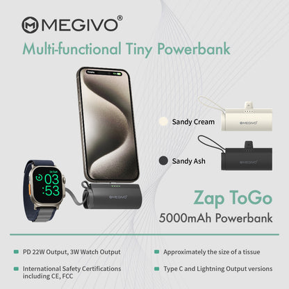 Zap ToGo 5,000mAh Multi-Functional Tiny Power Bank