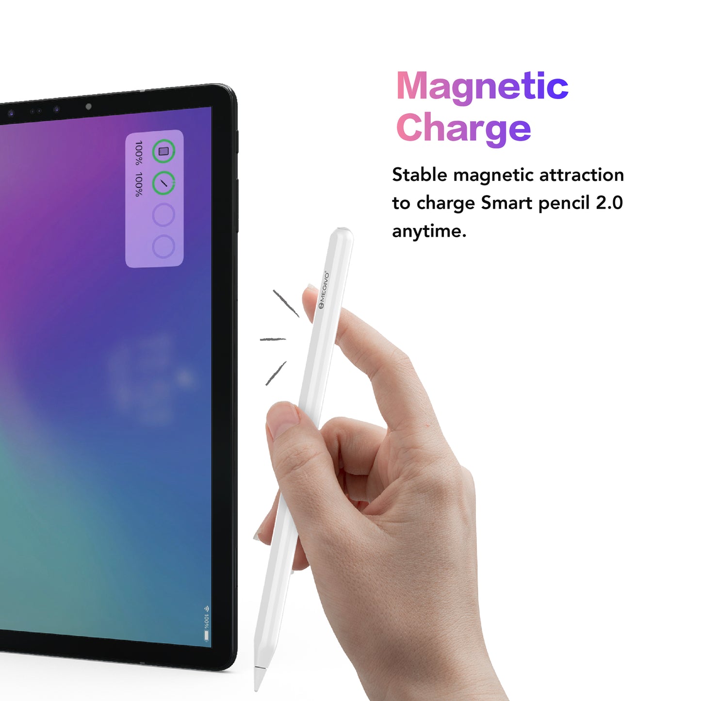 Smart Pencil 2.0 For iPad | Magnetic Active Stylus Pen