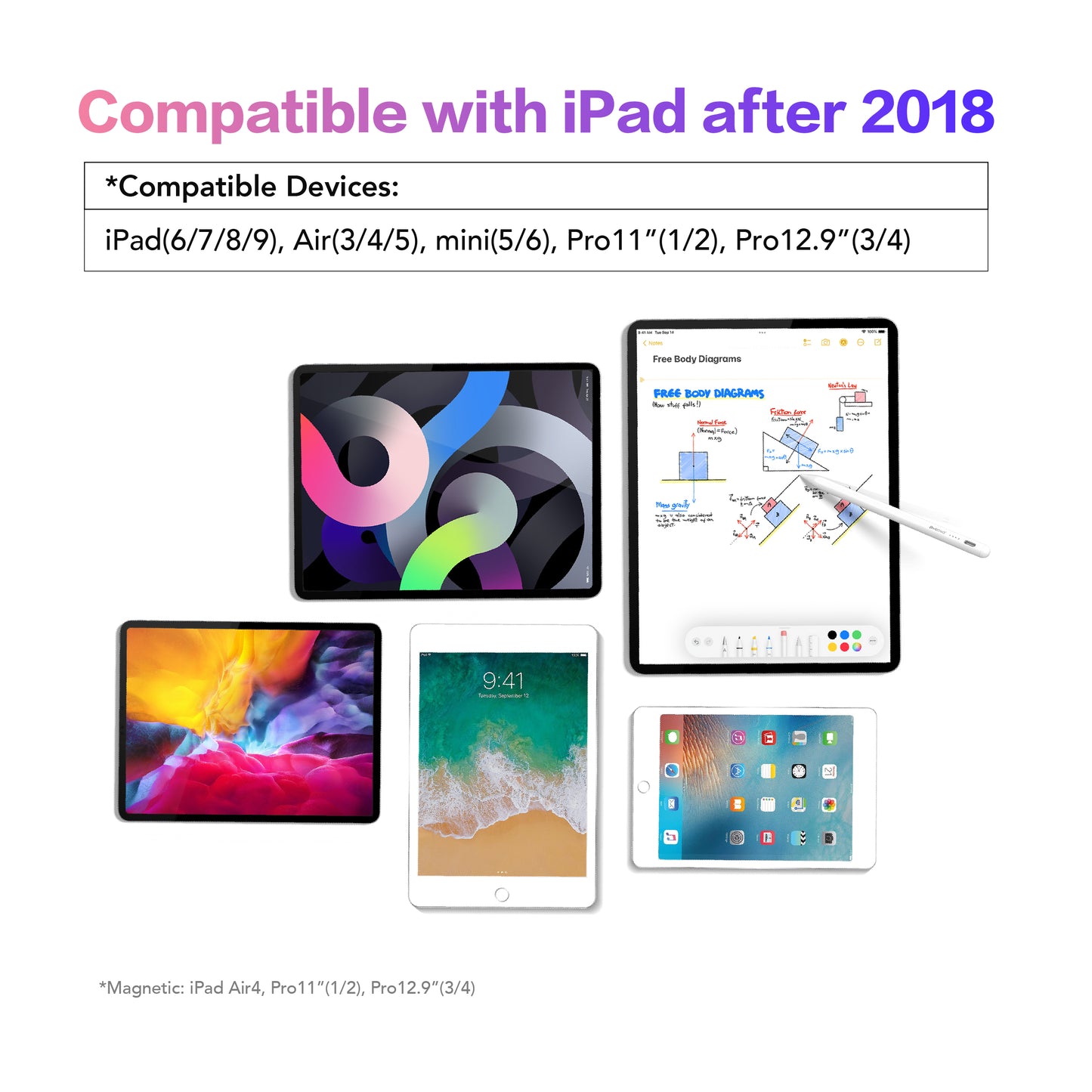 Smart Pencil 2.0 For iPad | Magnetic Active Stylus Pen