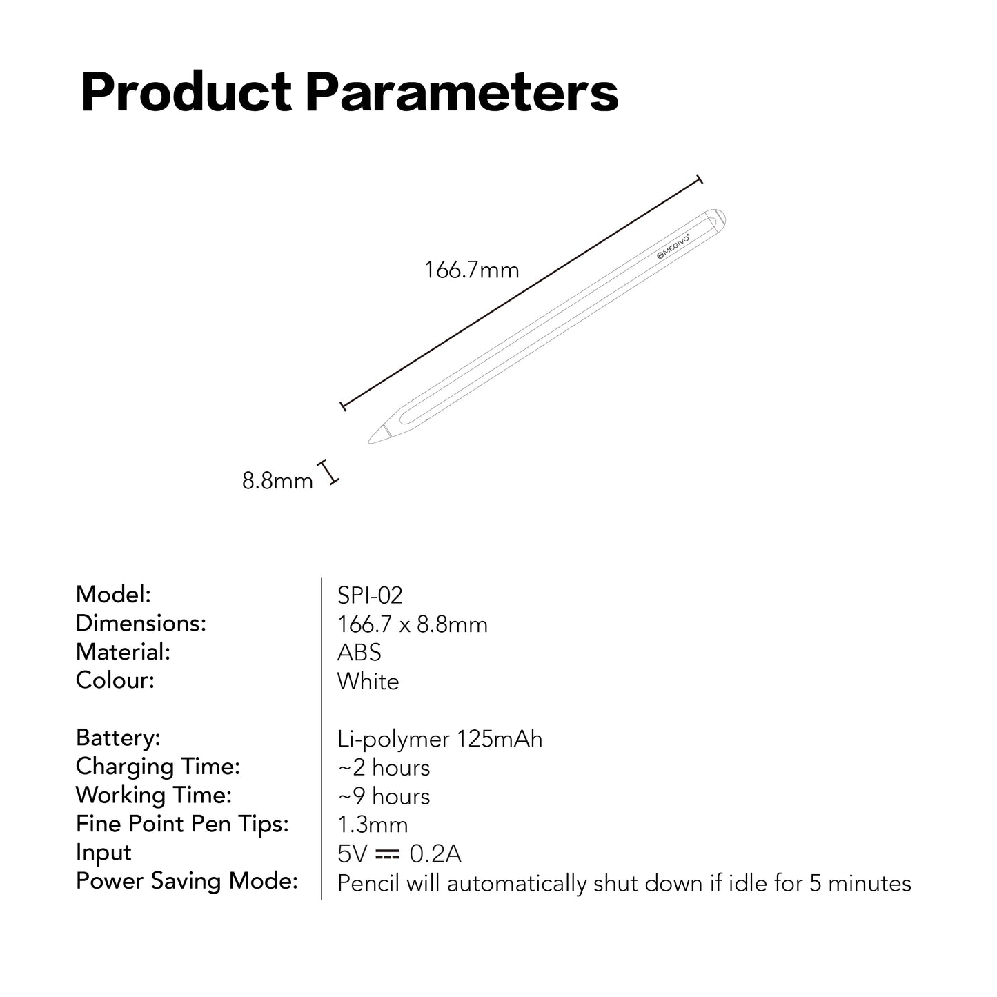 Smart Pencil 2.0 For iPad | Magnetic Active Stylus Pen