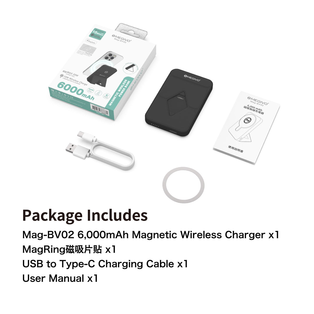 Mag-BV02 6,000mAh 23.1Wh Magnetic Wireless Power Bank