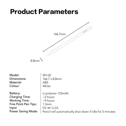 Smart Pencil 2.0 For iPad 主動式磁吸充電觸控筆